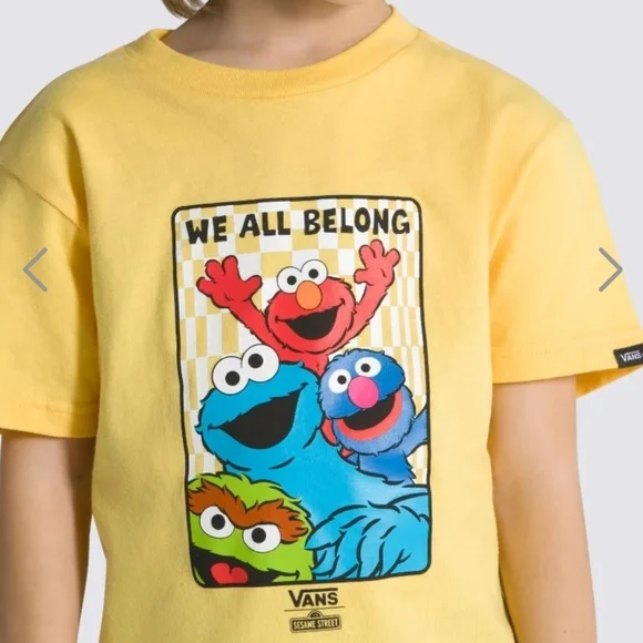 Vans Sesame Street Youth XL Kids Yellow Sesame Street T-Shirt 102025 - Picture 2 of 9
